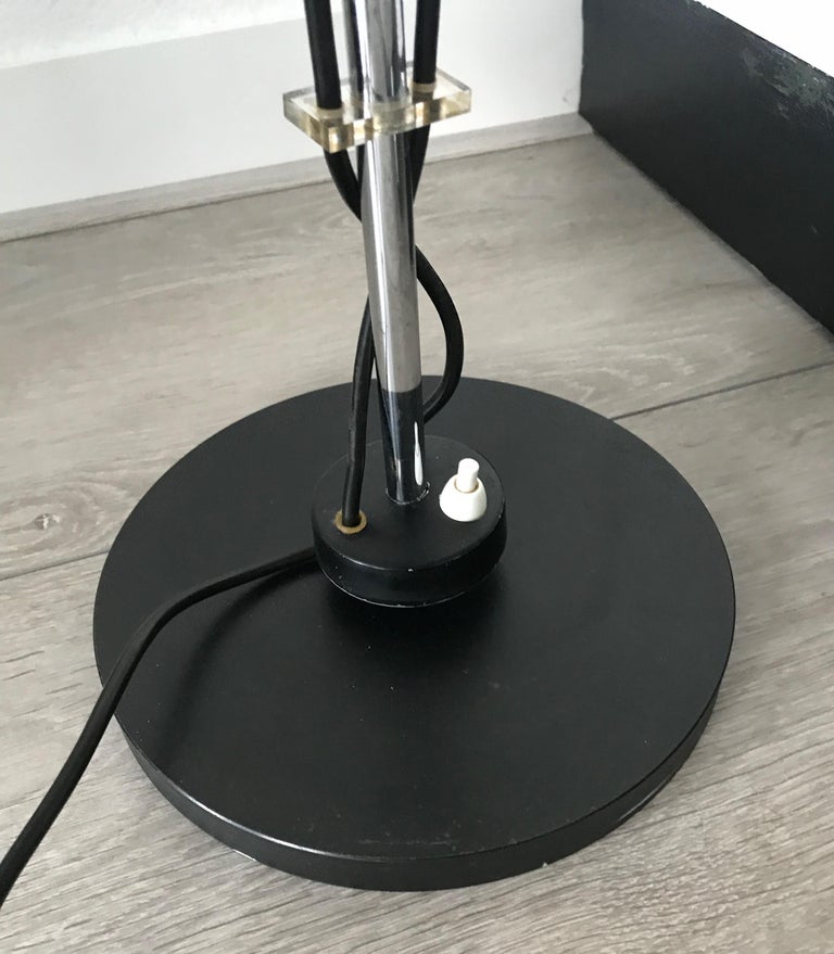 Vintage, Midcentury Design Double Light / Spotlight Chrome Floor Lamp