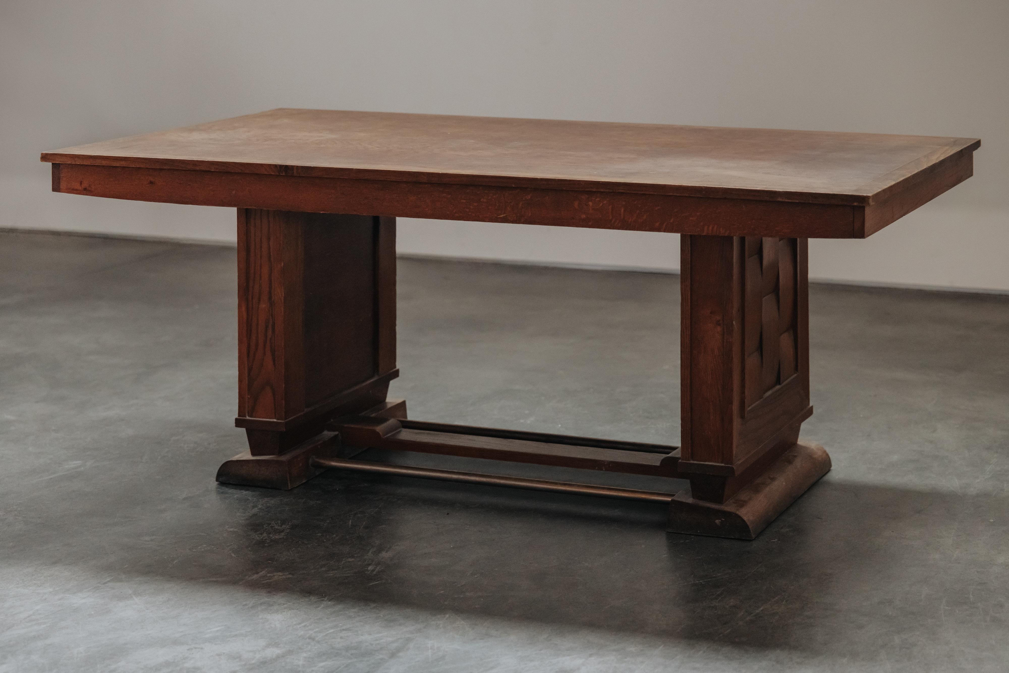 Européen Table de salle à manger Vintage Midcentury Attribuée à Charles Dudouyt, France 1960 en vente