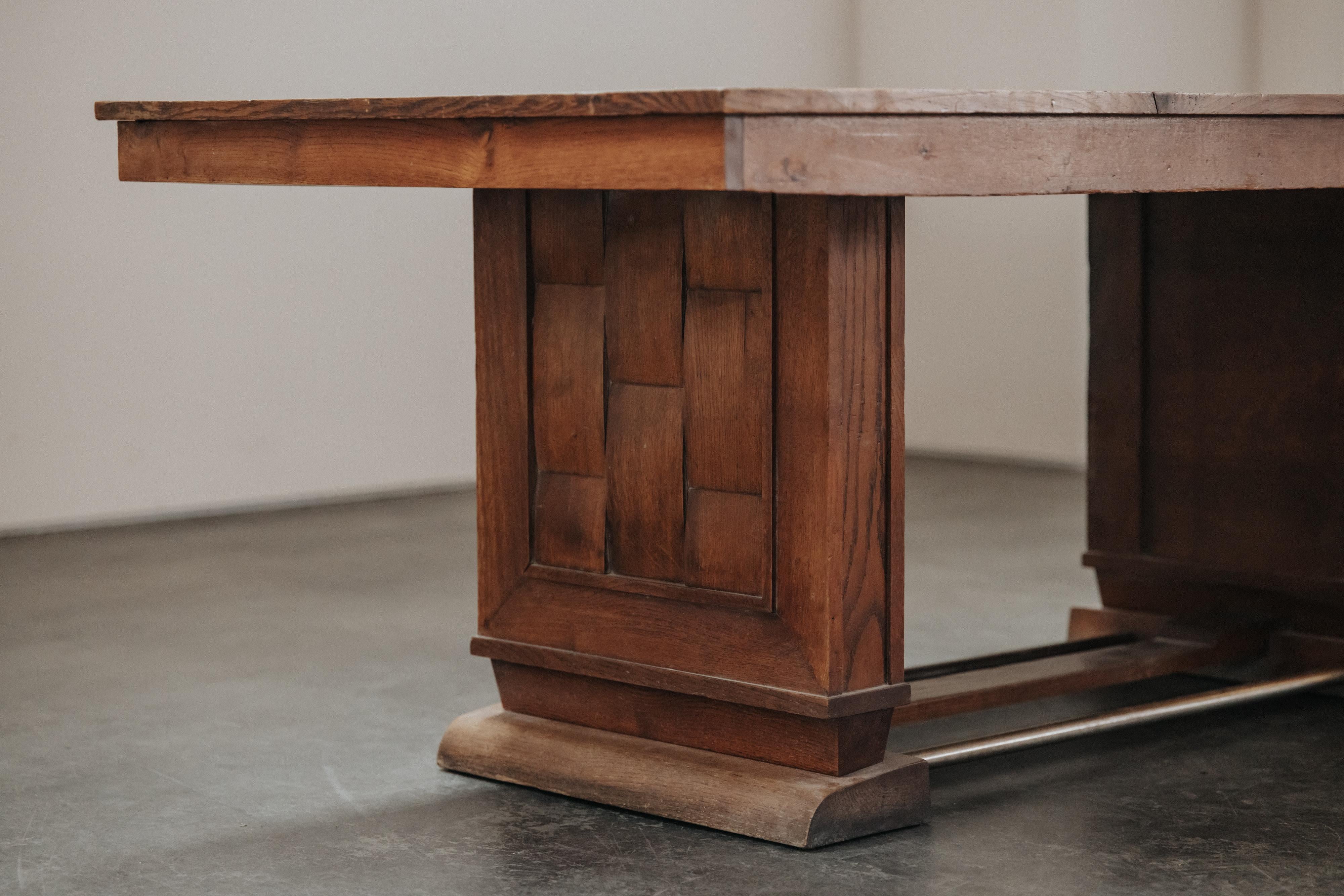 Table de salle à manger Vintage Midcentury Attribuée à Charles Dudouyt, France 1960 Bon état - En vente à Nashville, TN