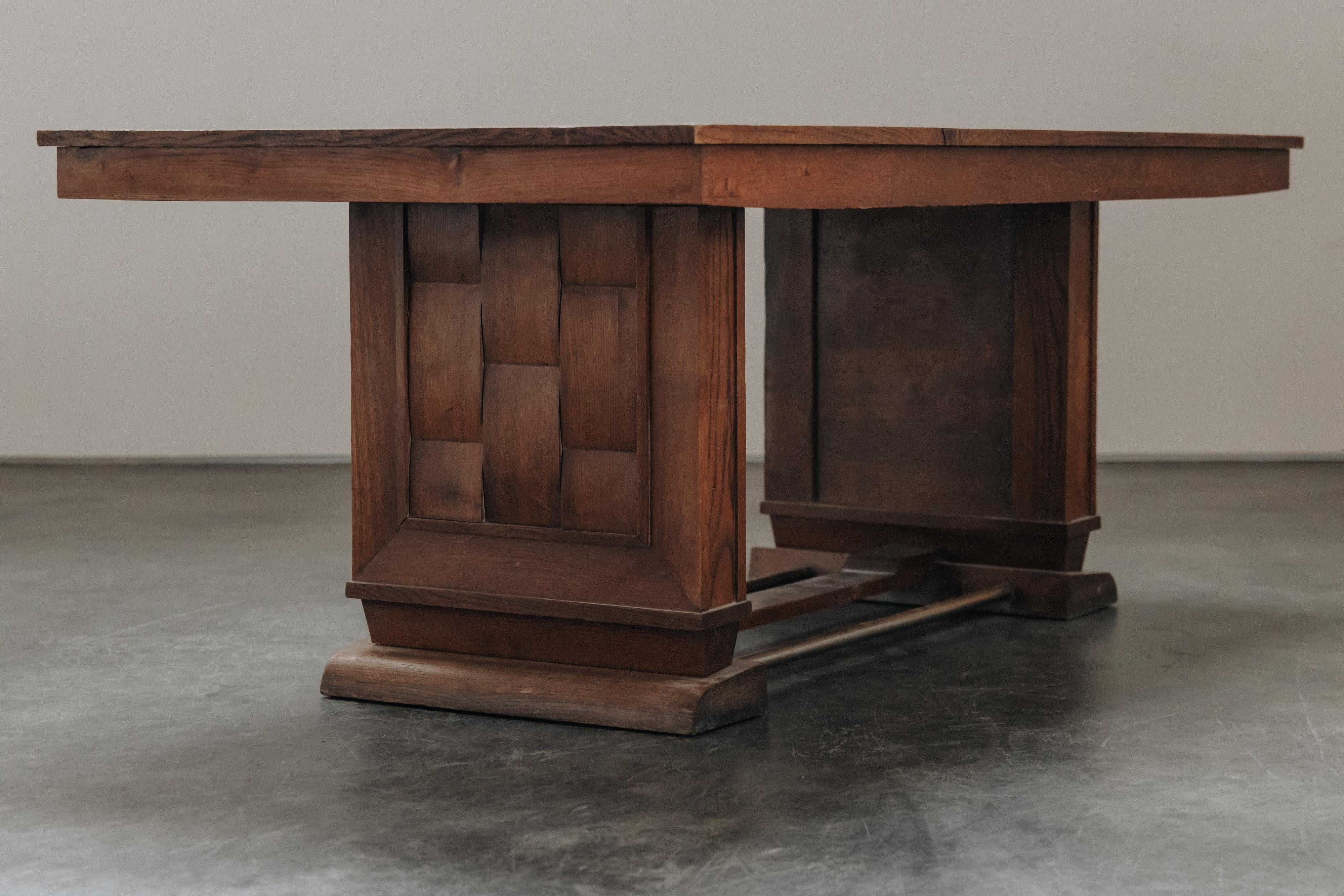 Milieu du XXe siècle Table de salle à manger Vintage Midcentury Attribuée à Charles Dudouyt, France 1960 en vente