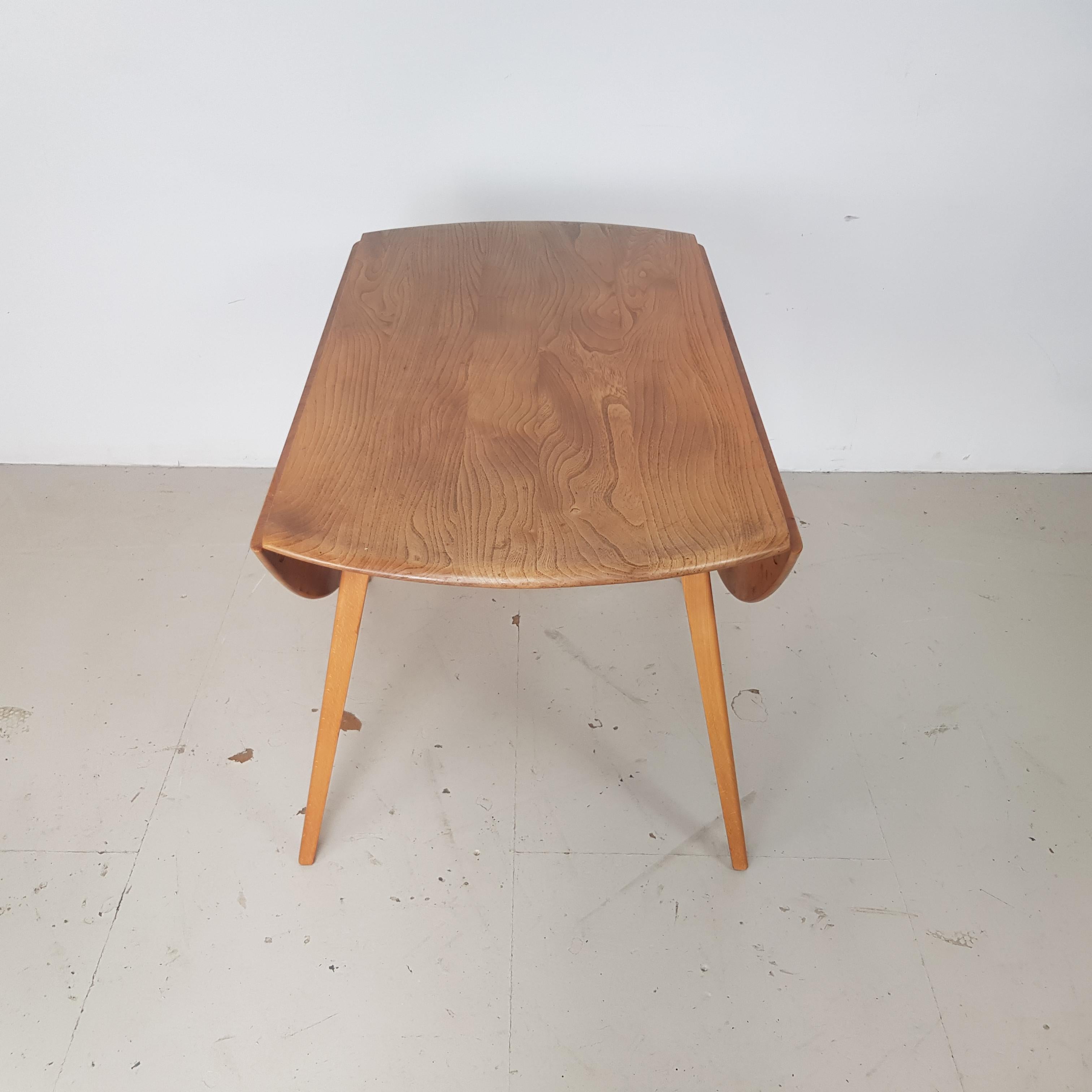 English Vintage Midcentury Ercol Drop-Leaf Dining Table