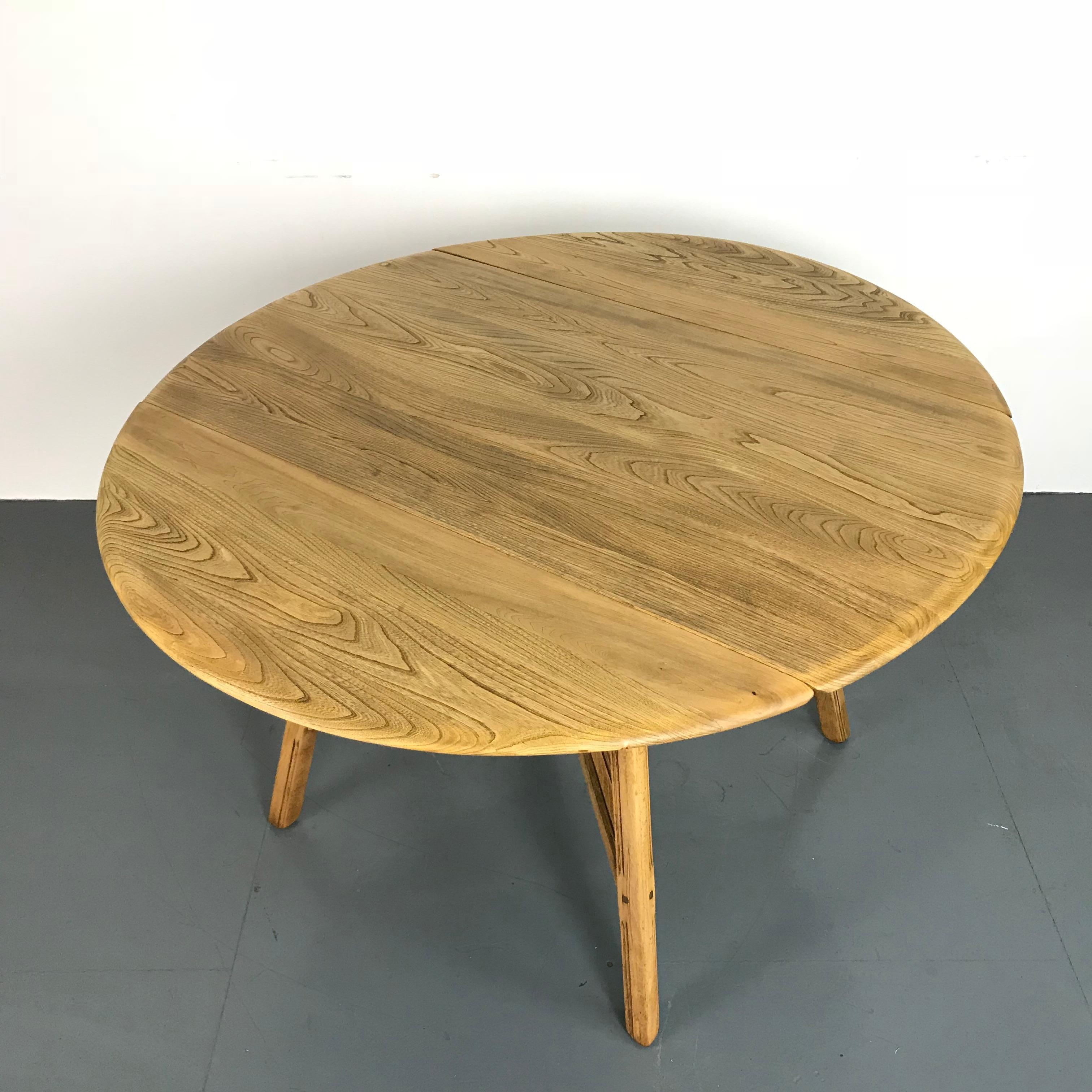 Wood Vintage Midcentury Ercol Drop-Leaf Dining Table