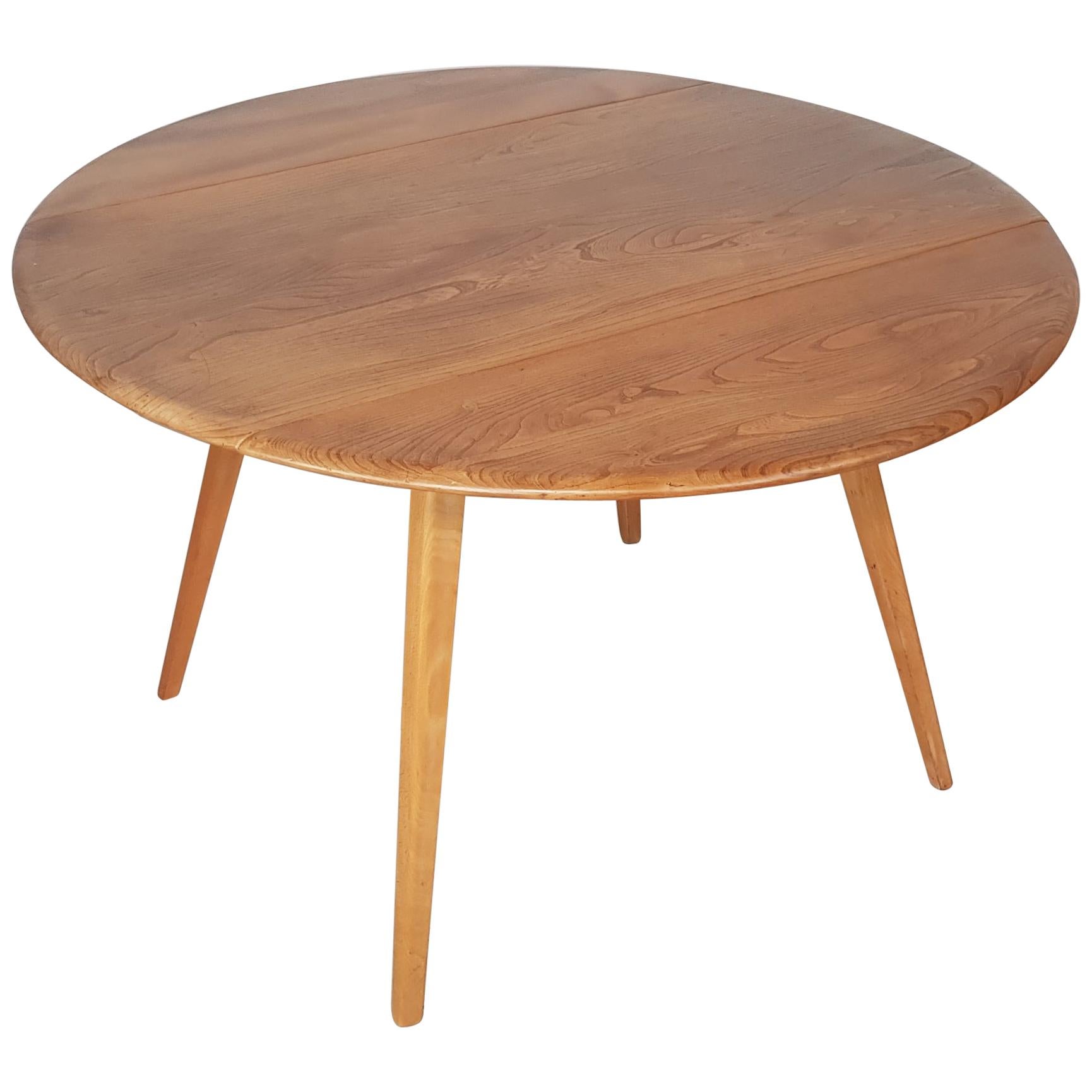 Vintage Midcentury Ercol Drop-Leaf Dining Table