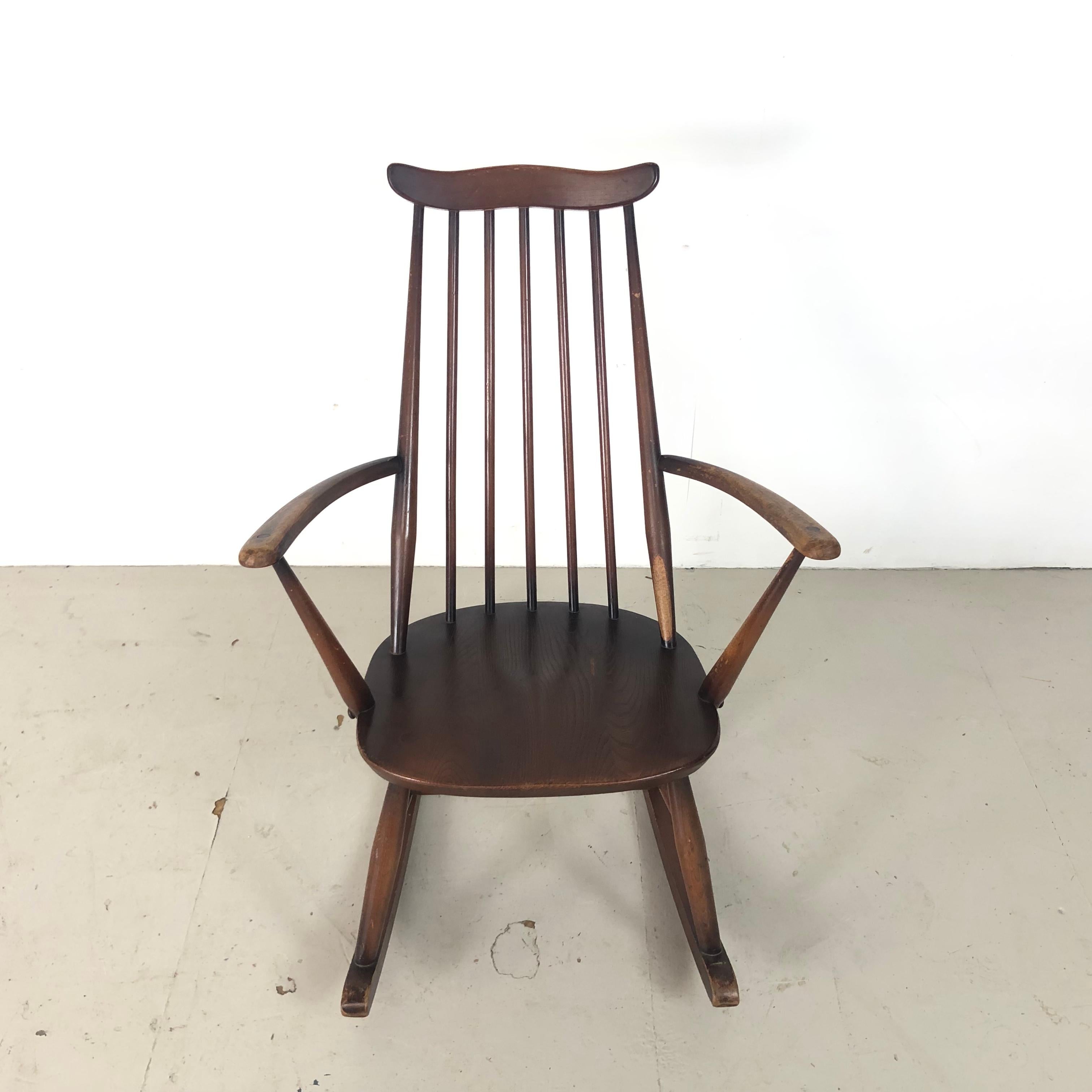 20th Century Vintage Midcentury Ercol Rocking Chair