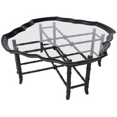 Vintage Midcentury Faux Bamboo Baker Coffee Table