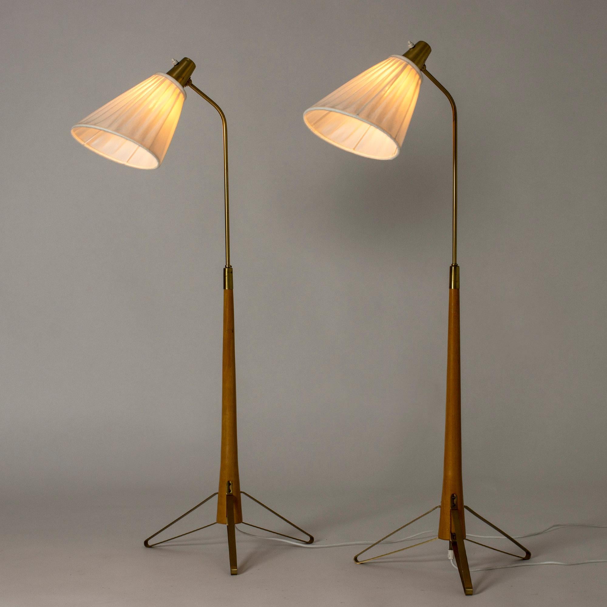 Scandinavian Modern Vintage midcentury floor lamps, Hans Bergström, Sweden, 1950s For Sale