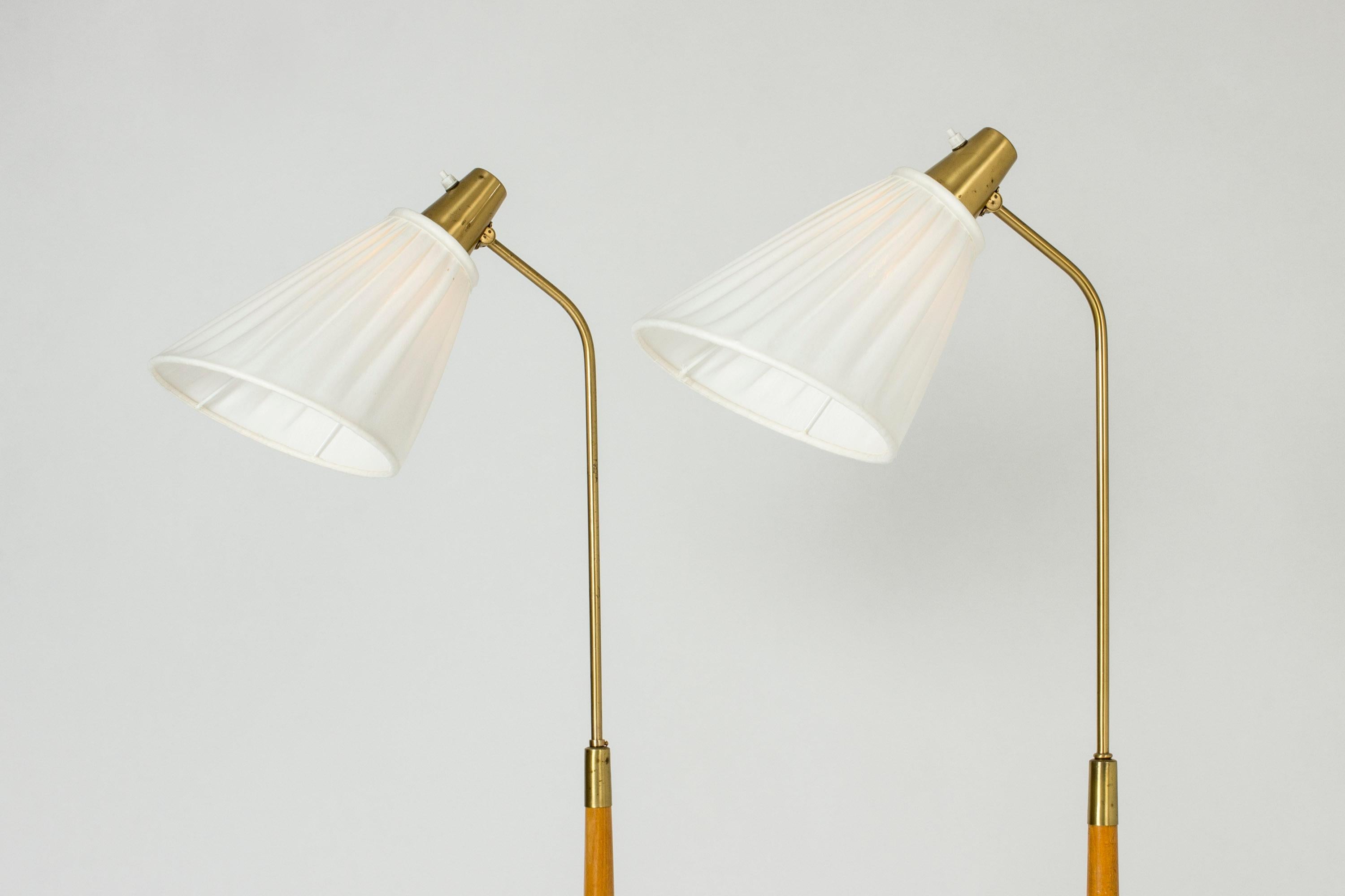 Brass Vintage midcentury floor lamps, Hans Bergström, Sweden, 1950s For Sale