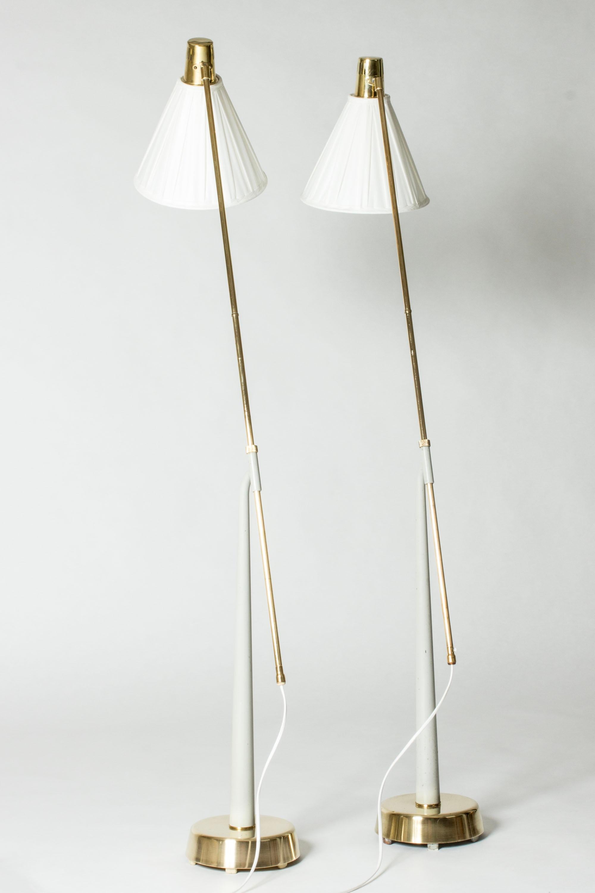 Metal Vintage Midcentury floor lamps, Hans Bergström, Sweden, 1950s For Sale
