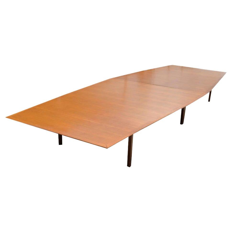 20ft Vintage Midcentury Florence Knoll Conference Table For Sale