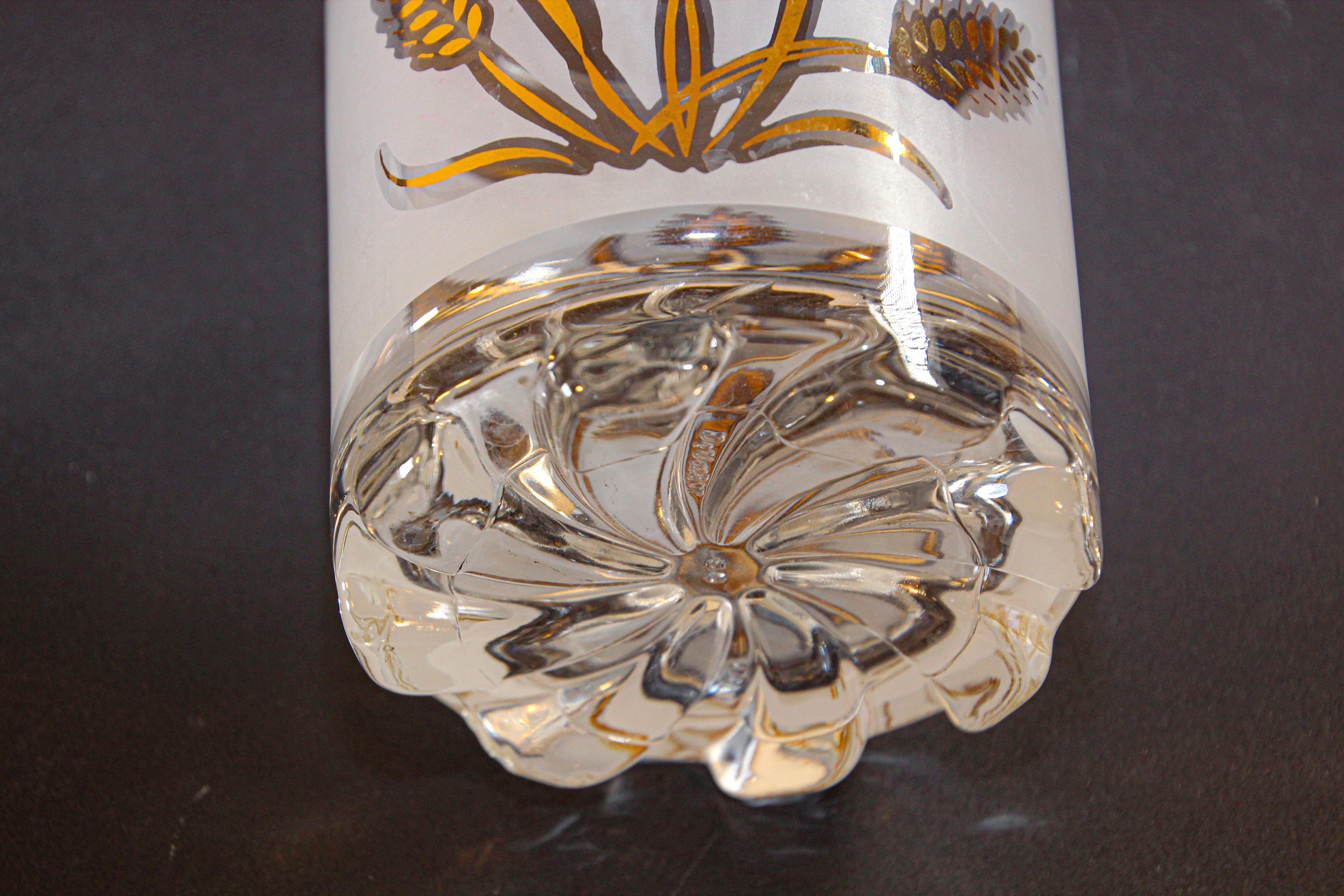 20ième siècle Seau à glace vintage en verre dépoli Italie, années 1960 en vente