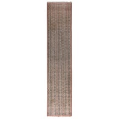 Vintage Midcentury Traves de Mesa de Lana Marrón Beige y Verde by Rug & Kilim