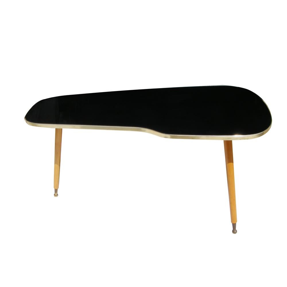 Mid-Century Modern Vintage Midcentury German Atomic Kidney Shape Coffee Side Table