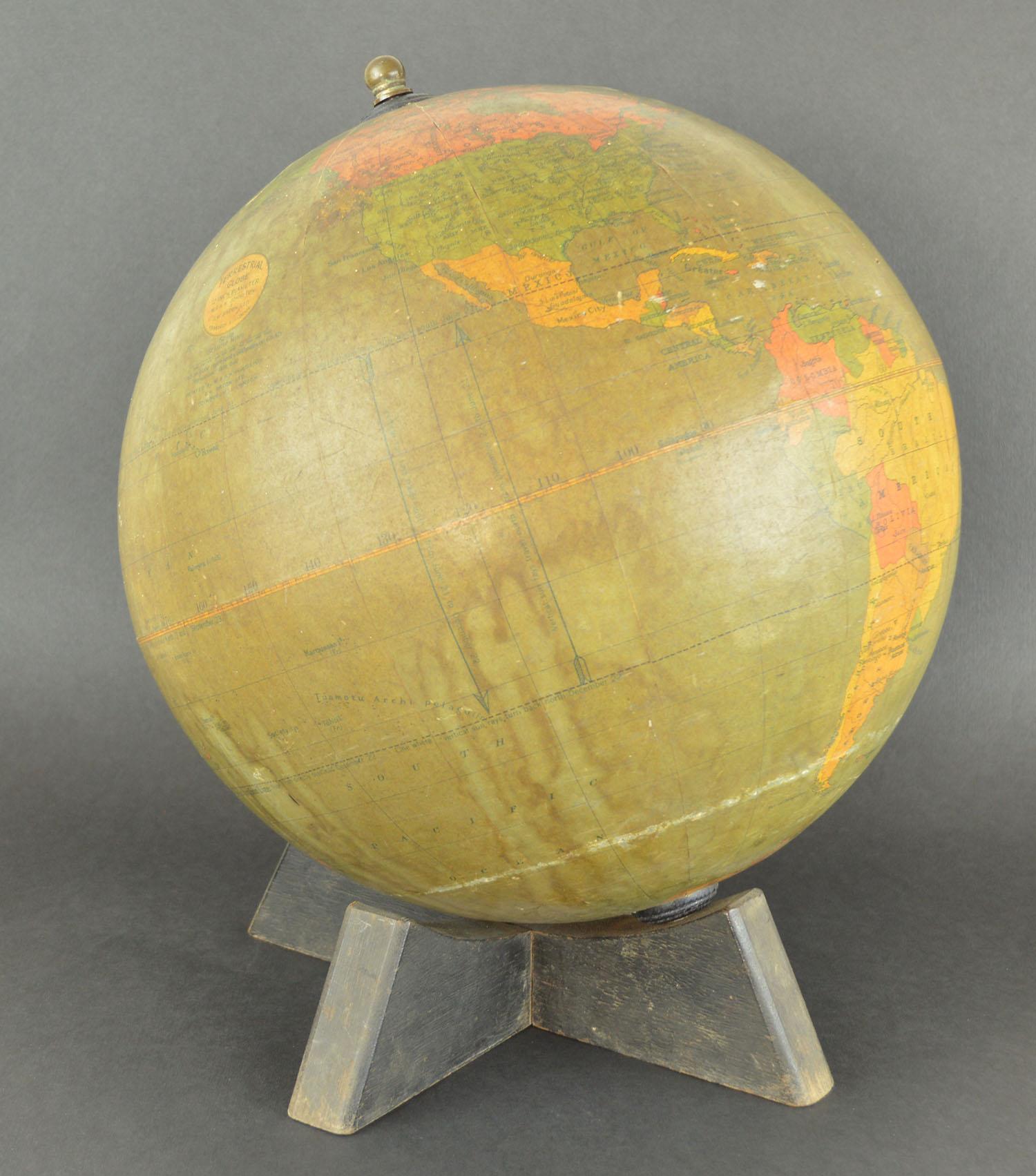 English Vintage Midcentury Globe by Johnston & Bacon, circa 1950