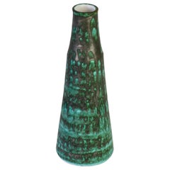 Vintage Midcentury Green and Graphite Glazed Vase by Waechtersbach, 1950s