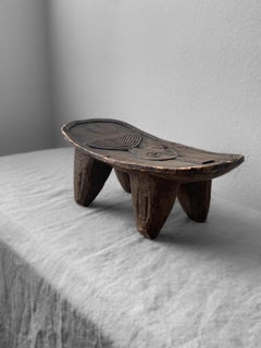 Vintage MidCentury Hand Carved African Senofu Stool