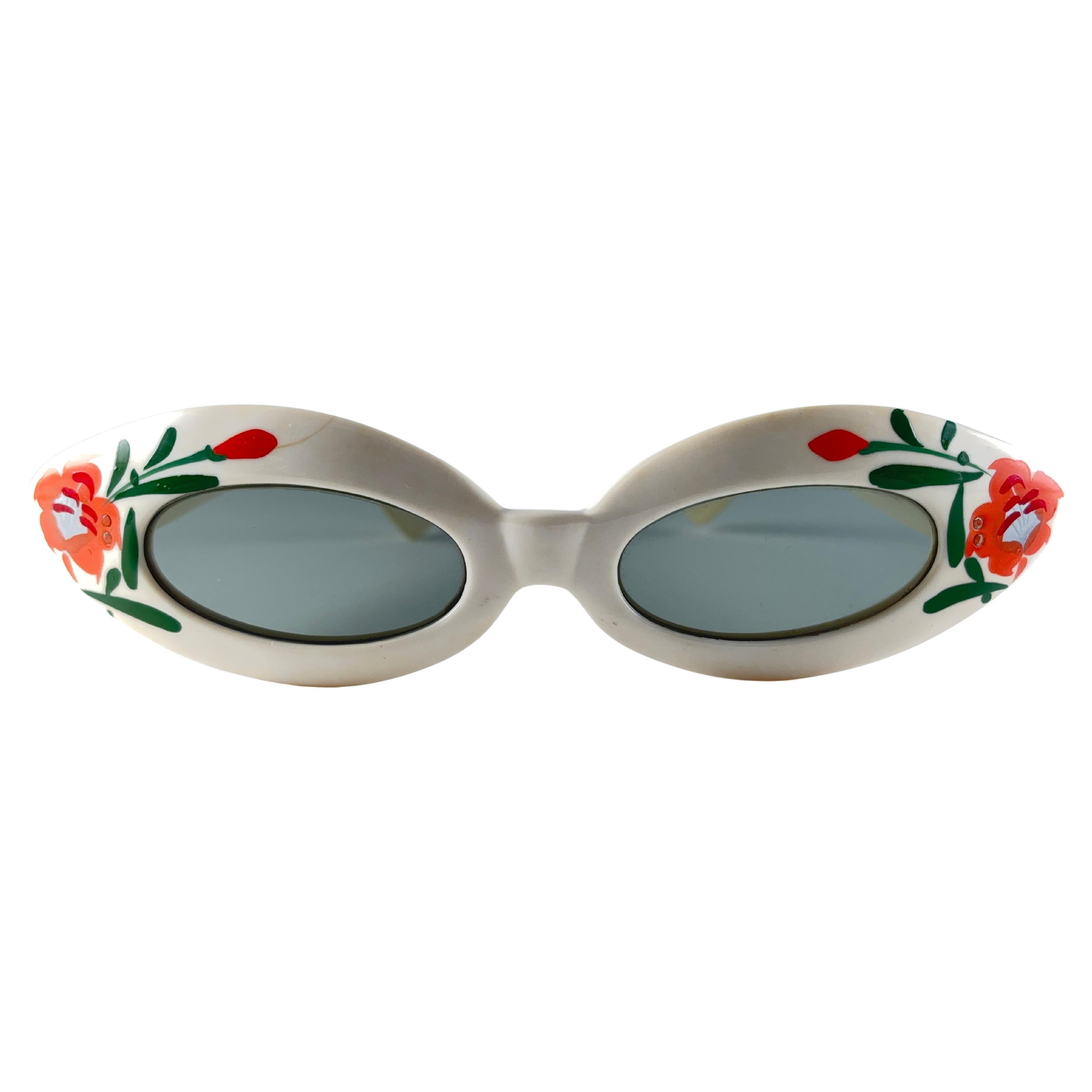 Vintage Midcentury Hand Painted Frame Made in Japan 1960's Sunglasses For Sale