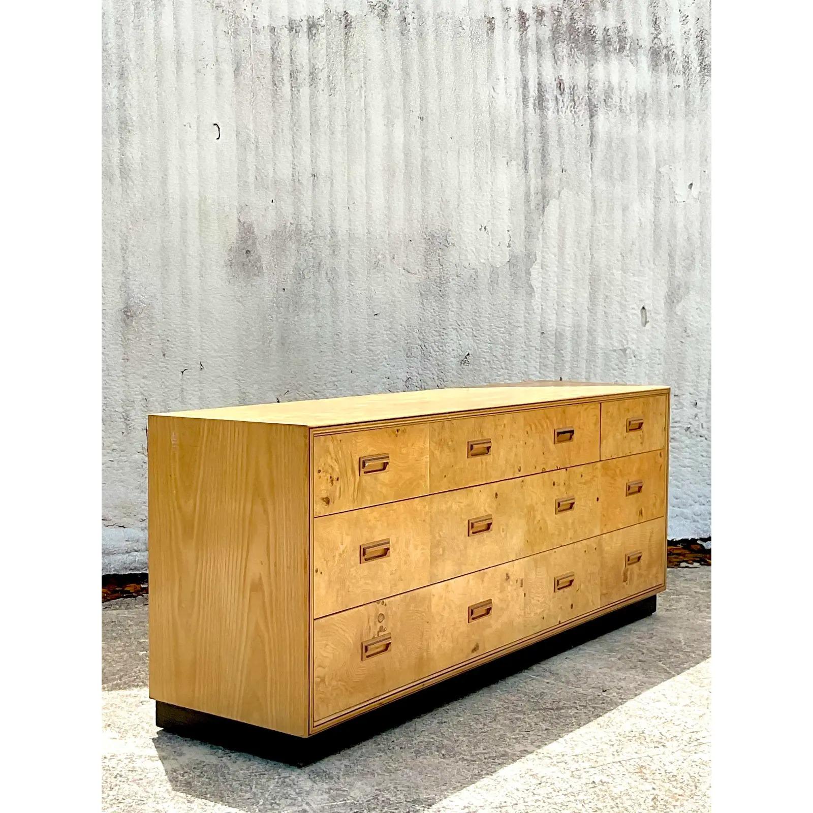 Vintage Midcentury Henredon Burl Wood Dresser 2