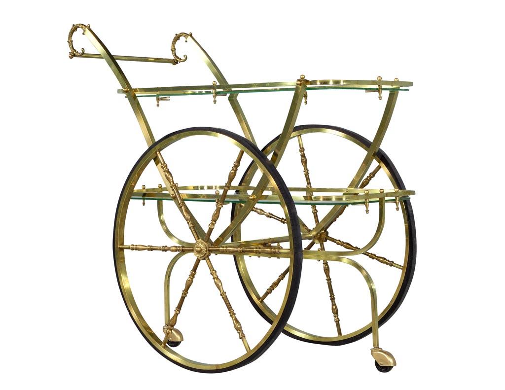 Vintage Midcentury Italian Brass Bar Cart 1