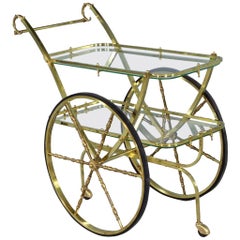 Vintage Midcentury Italian Brass Bar Cart