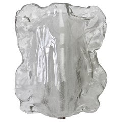 Vintage Midcentury Kalmar Mazzega Clear Glass Wall Light or Sconce, 1960s