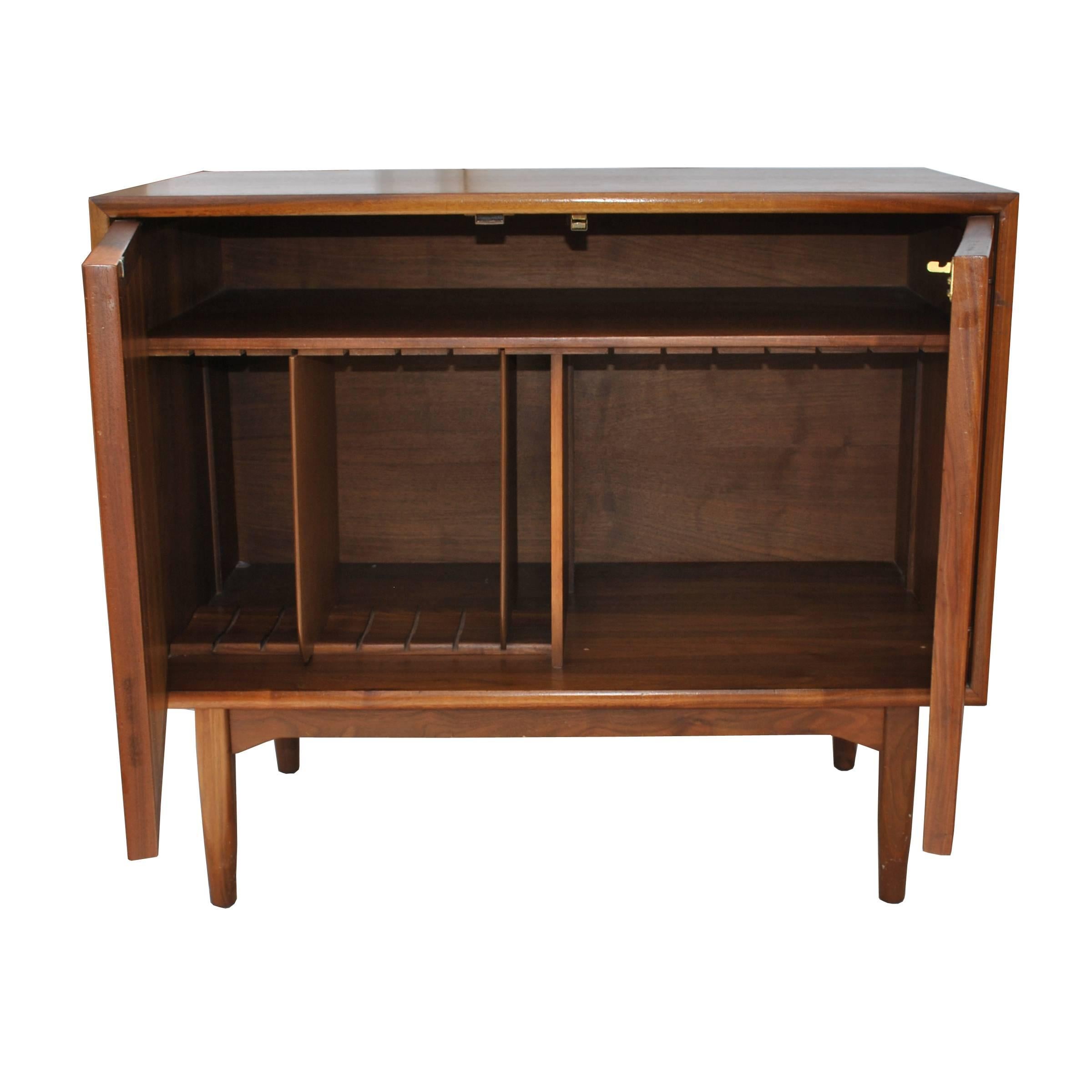 Mid-Century Modern Vintage Midcentury Kipp Stewart for Drexel Declaration Walnut Record Cabinet