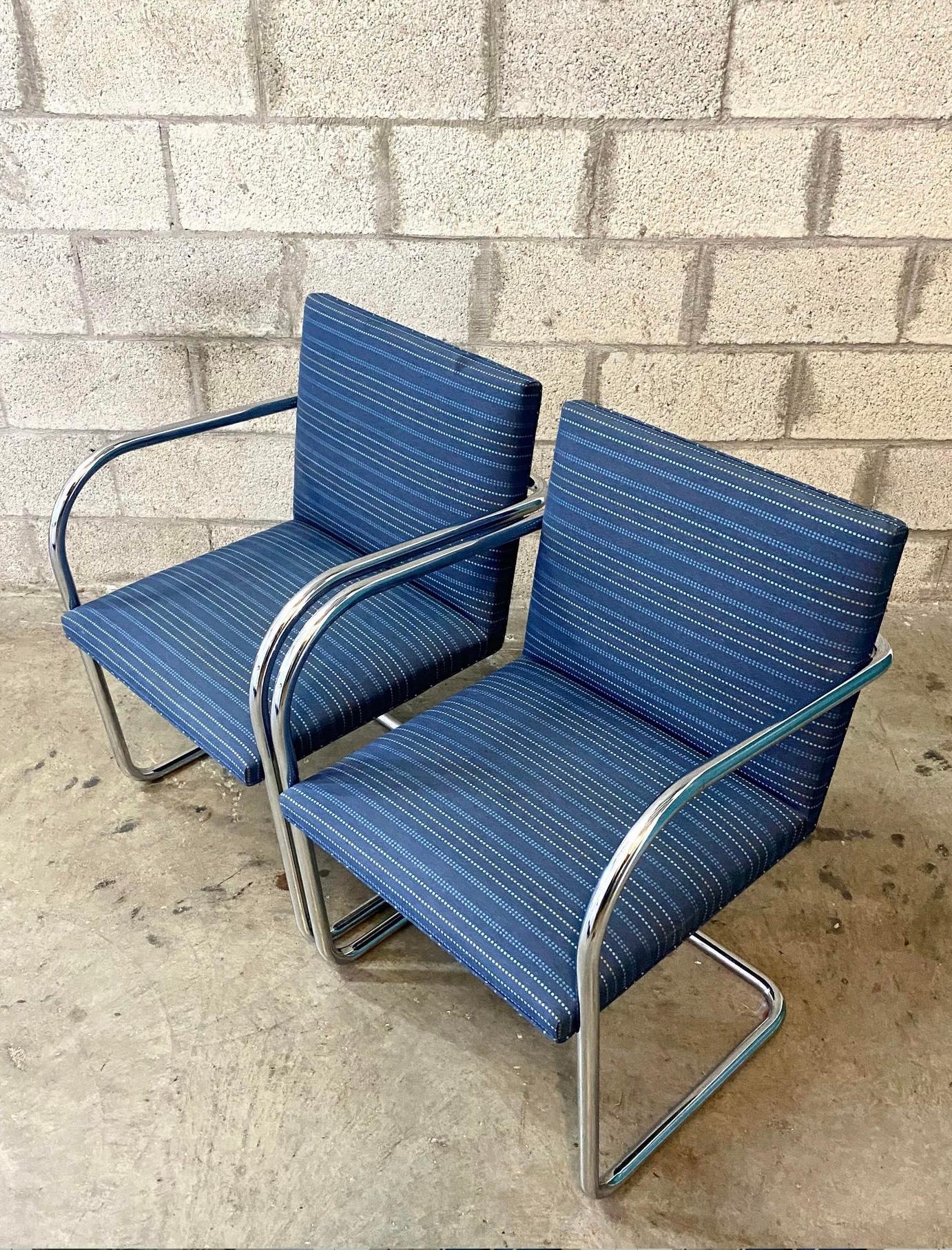 Mid-Century Modern Paire de chaises Knoll tubulaires vintage du milieu du siècle dernier en vente