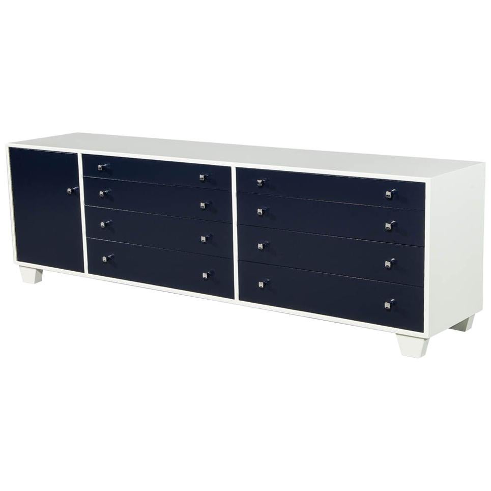 Two Tone Black And White Lacquer 10 Drawers Dresser Cabinet Im