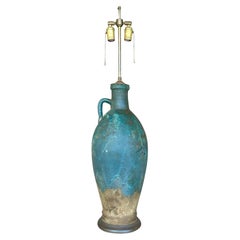 Used Mid-Century Lava Glaze Table Lamp