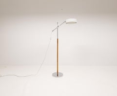 Vintage-Stehlampe aus Leder und Chrom aus der Mitte des Jahrhunderts Atelje Lyktan, Schweden