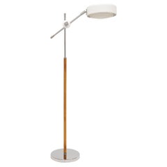 Vintage Midcentury Leather Chrome Floor Lamp Atelje Lyktan, Sweden