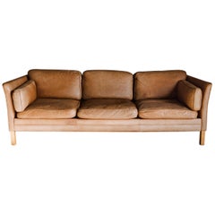 Vintage Midcentury Leather Sofa from Denmark, circa 1970