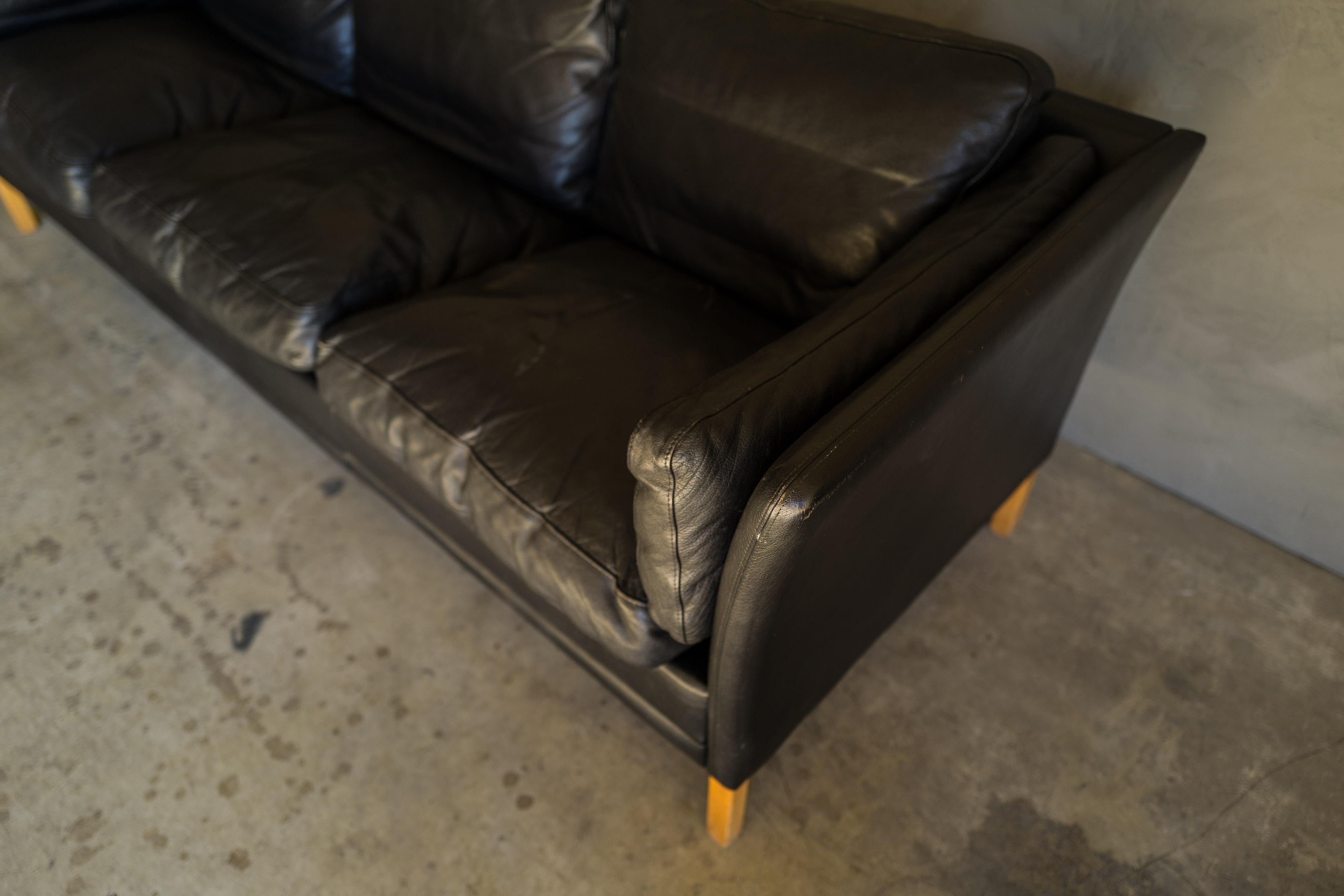 Late 20th Century Vintage Midcentury Leather Sofa from Denmark, circa 1980
