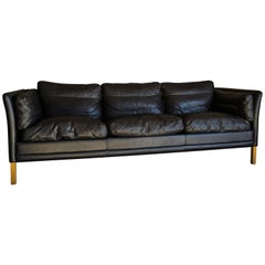 Vintage Midcentury Leather Sofa from Denmark, circa 1980