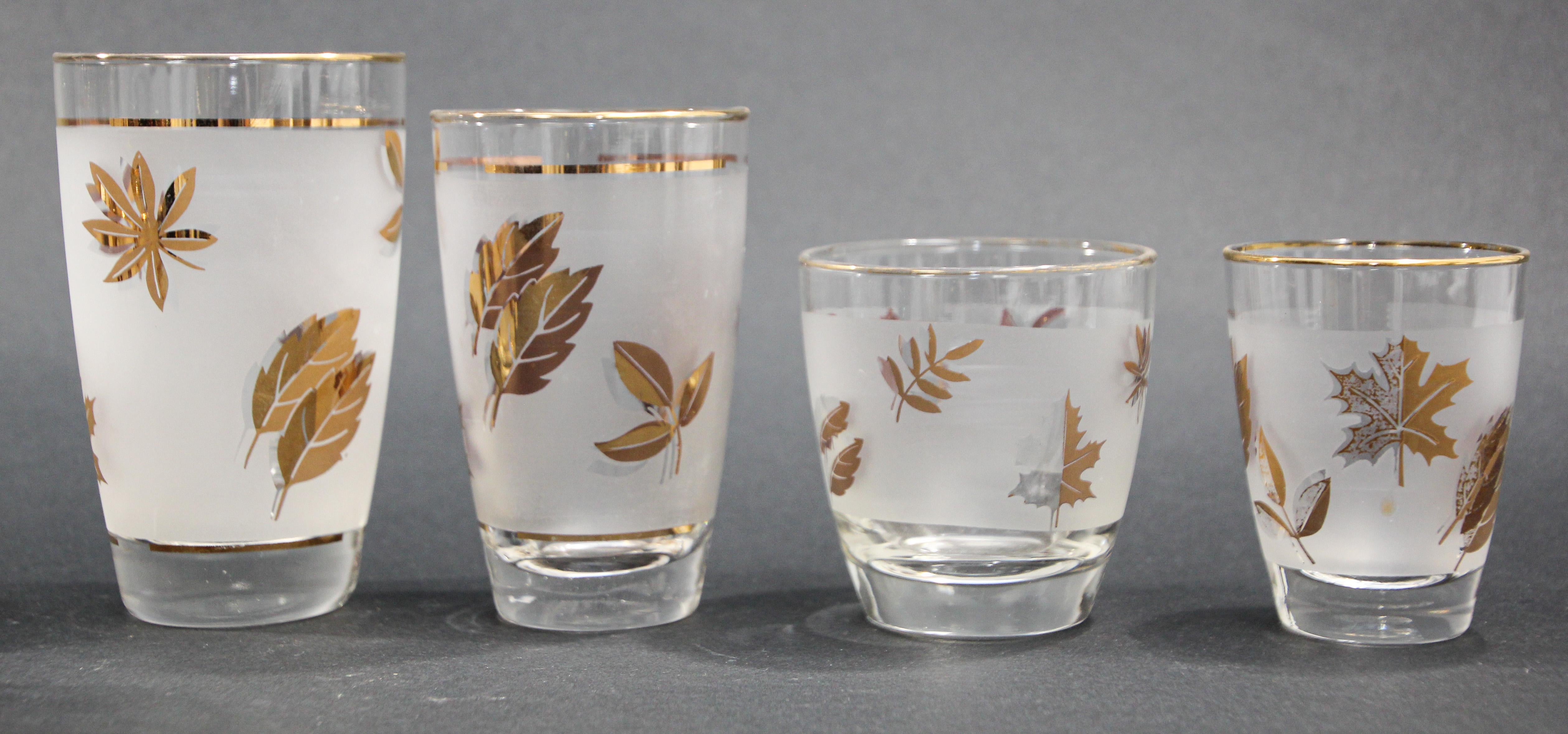 antique glasses with gold leaves