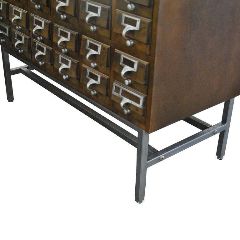 Vintage Library Card Catalog Cabinet For Sale