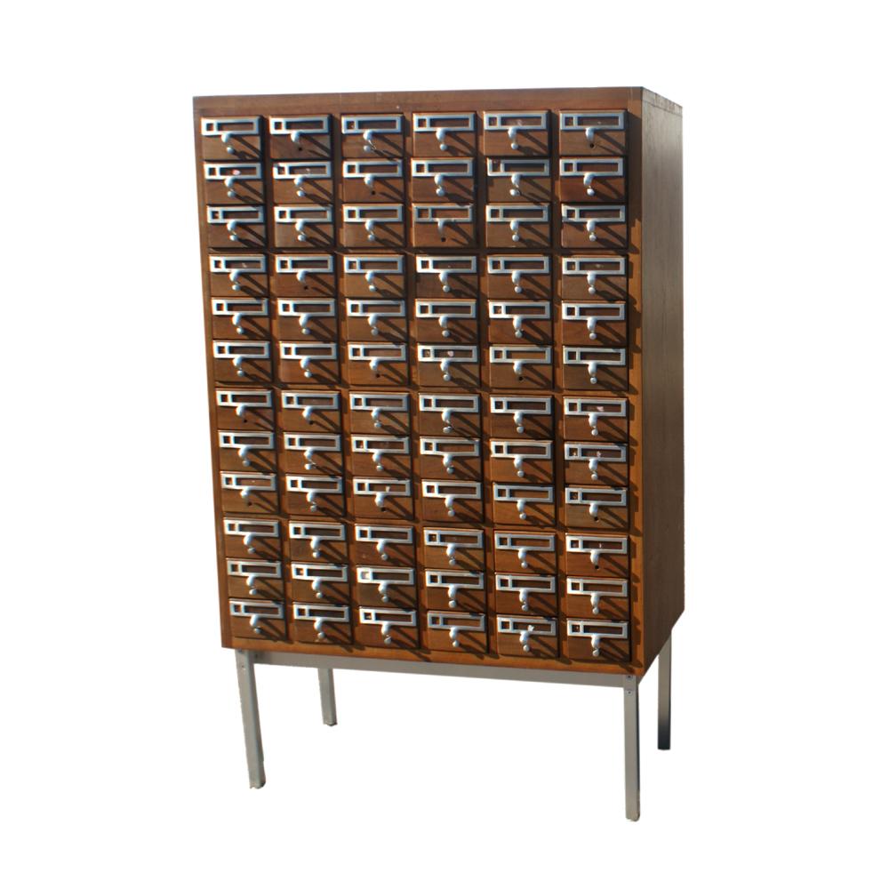Vintage Midcentury Library Card Catalogue Cabinet 