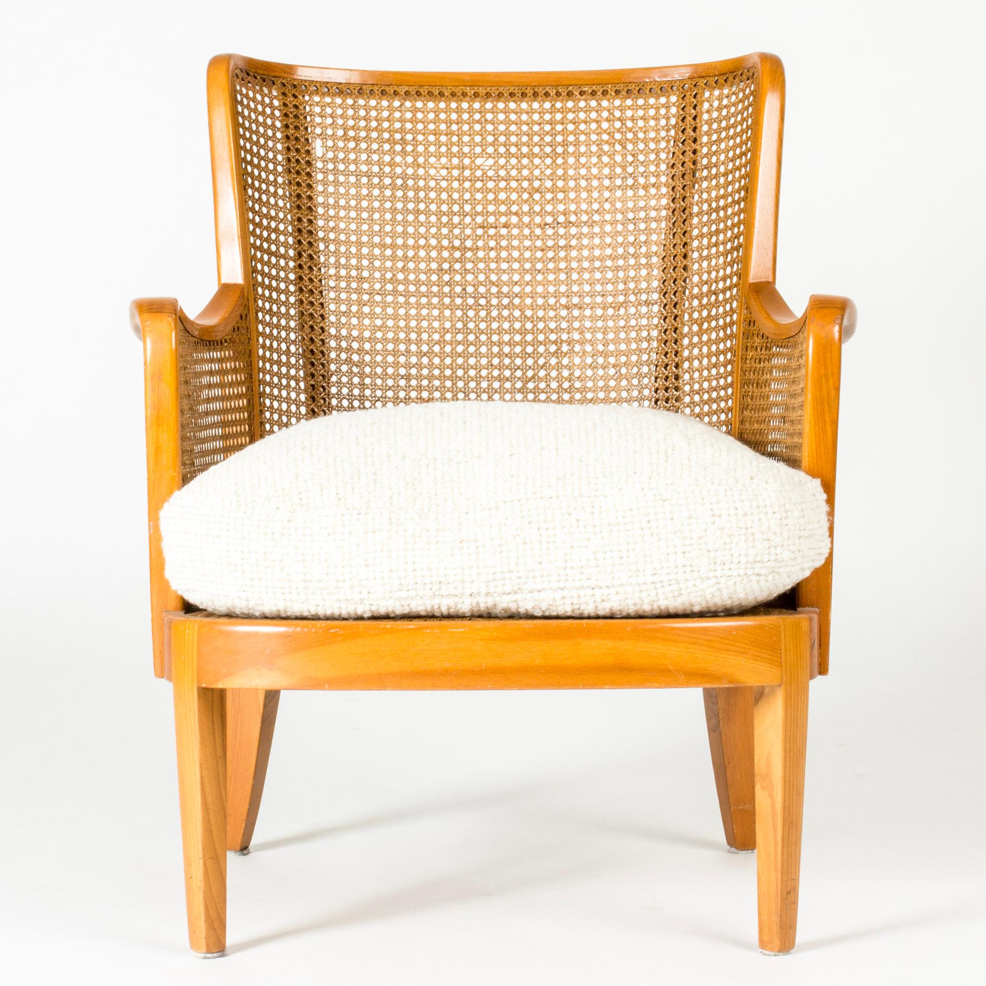 Vintage Midcentury Lounge Chair and stool, Margareta Köhler, Sweden, 1940s In Good Condition For Sale In Stockholm, SE
