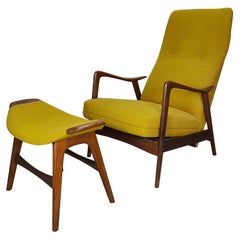 Vintage-Loungesessel mit Ottomane aus der Mitte des Jahrhunderts von Arnt Lande für Stokke Fabrikker