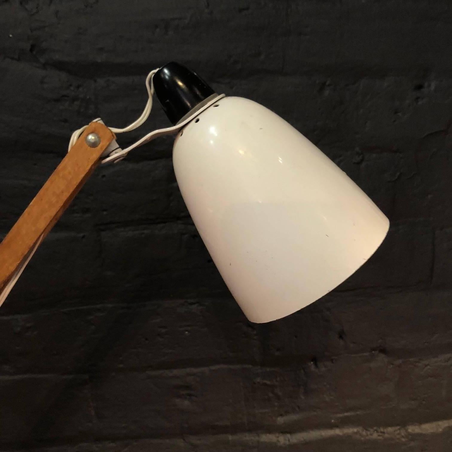 20th Century Vintage Midcentury Maclamp Anglepoise Lamp in White Designed by Terence Conran