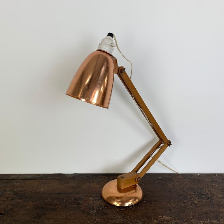 English Vintage Midcentury Maclamp by Terence Conran Desk Lamp in Copper For Sale