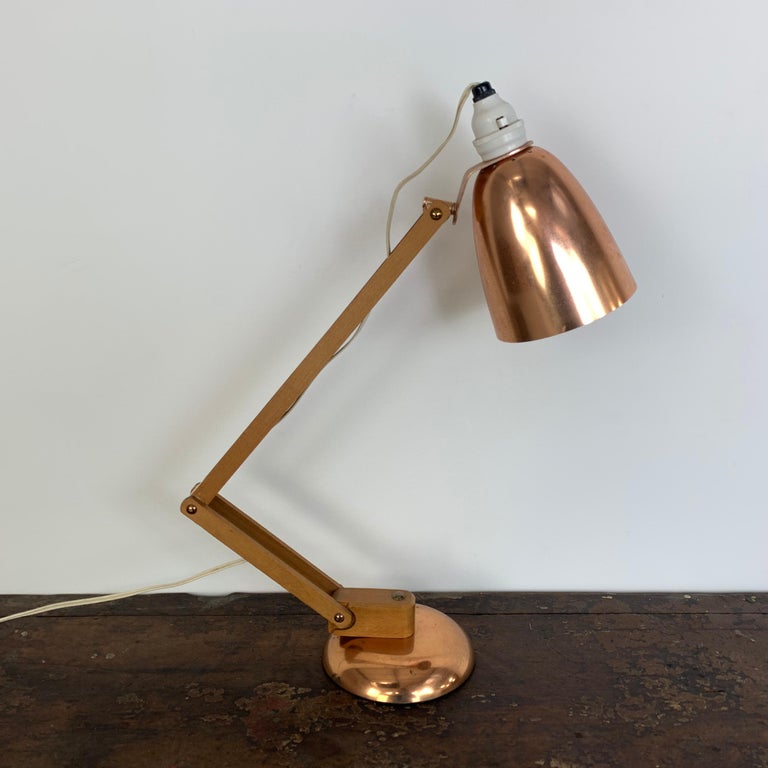 Vintage Midcentury Maclamp by Terence Conran Desk Lamp in Copper In Good Condition For Sale In Lewes, East Sussex