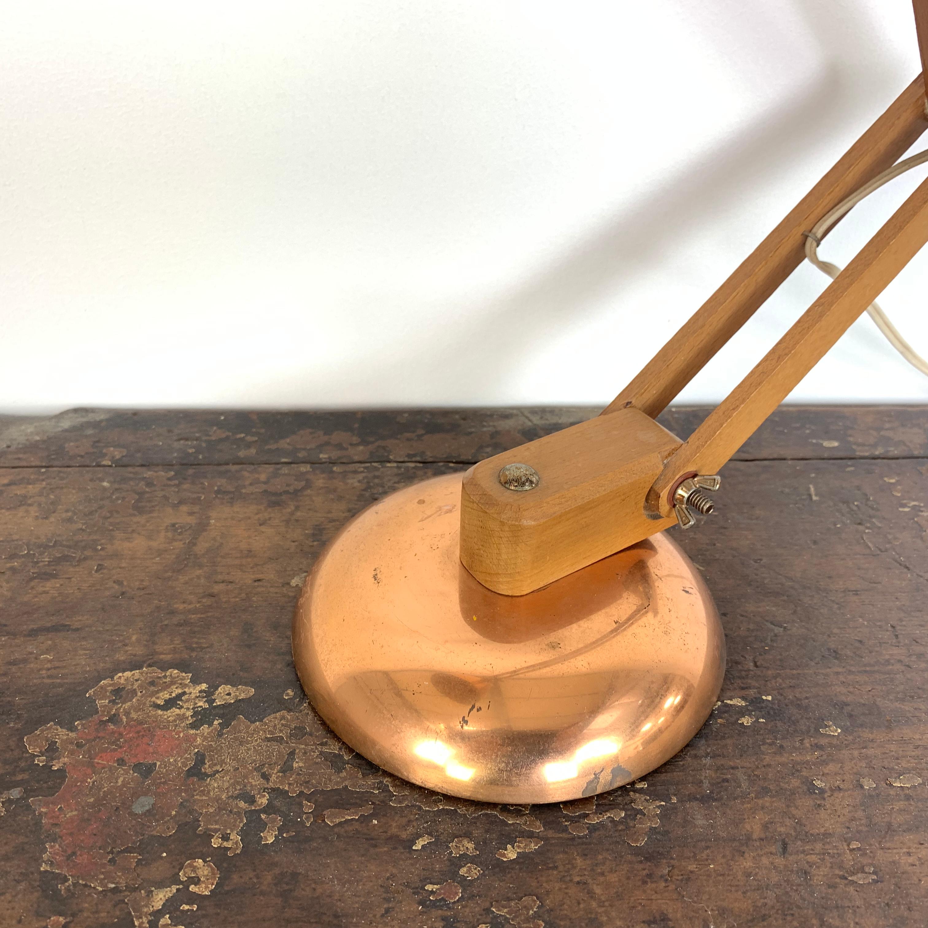 Metal Vintage Midcentury Maclamp by Terence Conran Desk Lamp in Copper For Sale