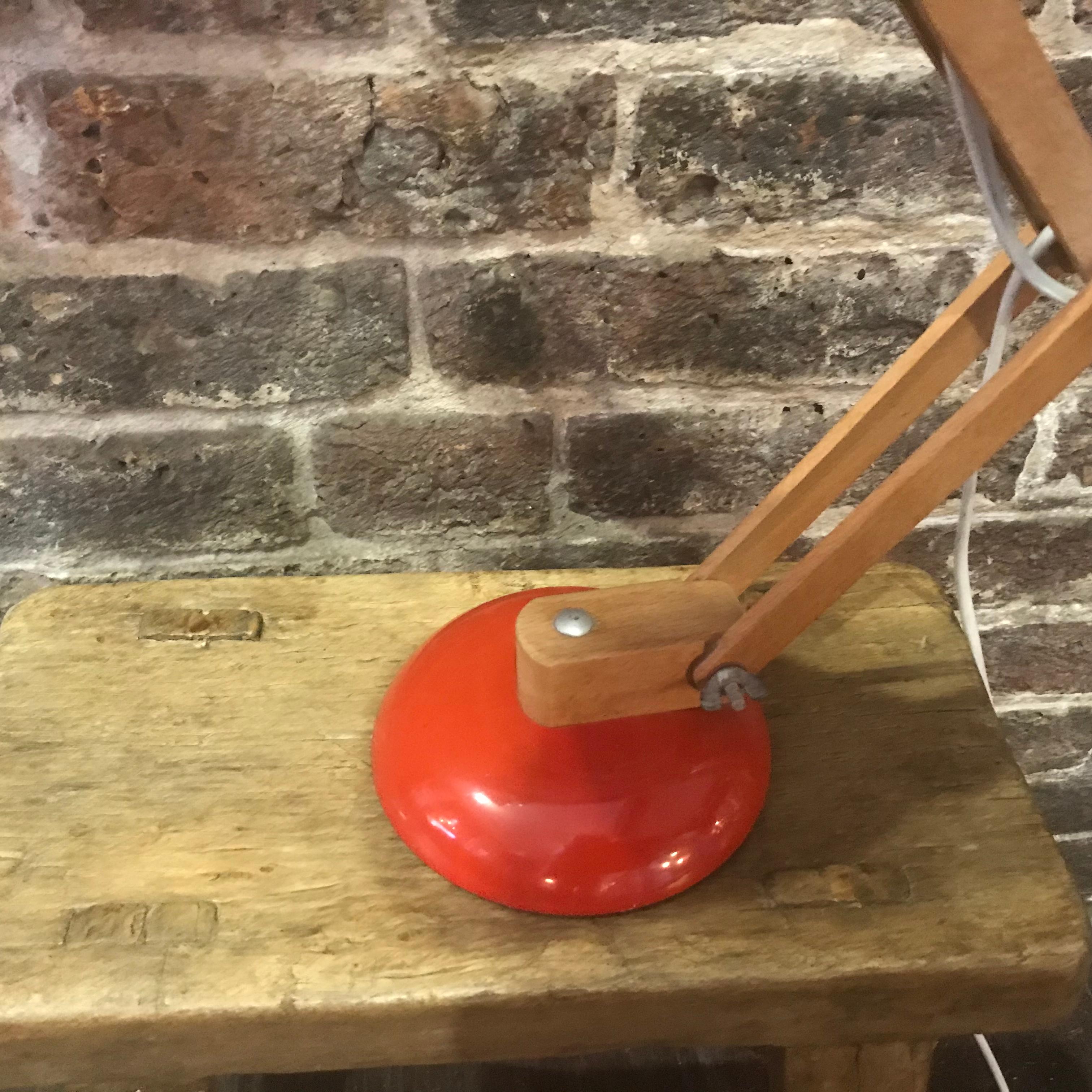 Vintage Midcentury Maclamp by Terence Conran Desk Lamp in Orange In Good Condition For Sale In Lewes, East Sussex