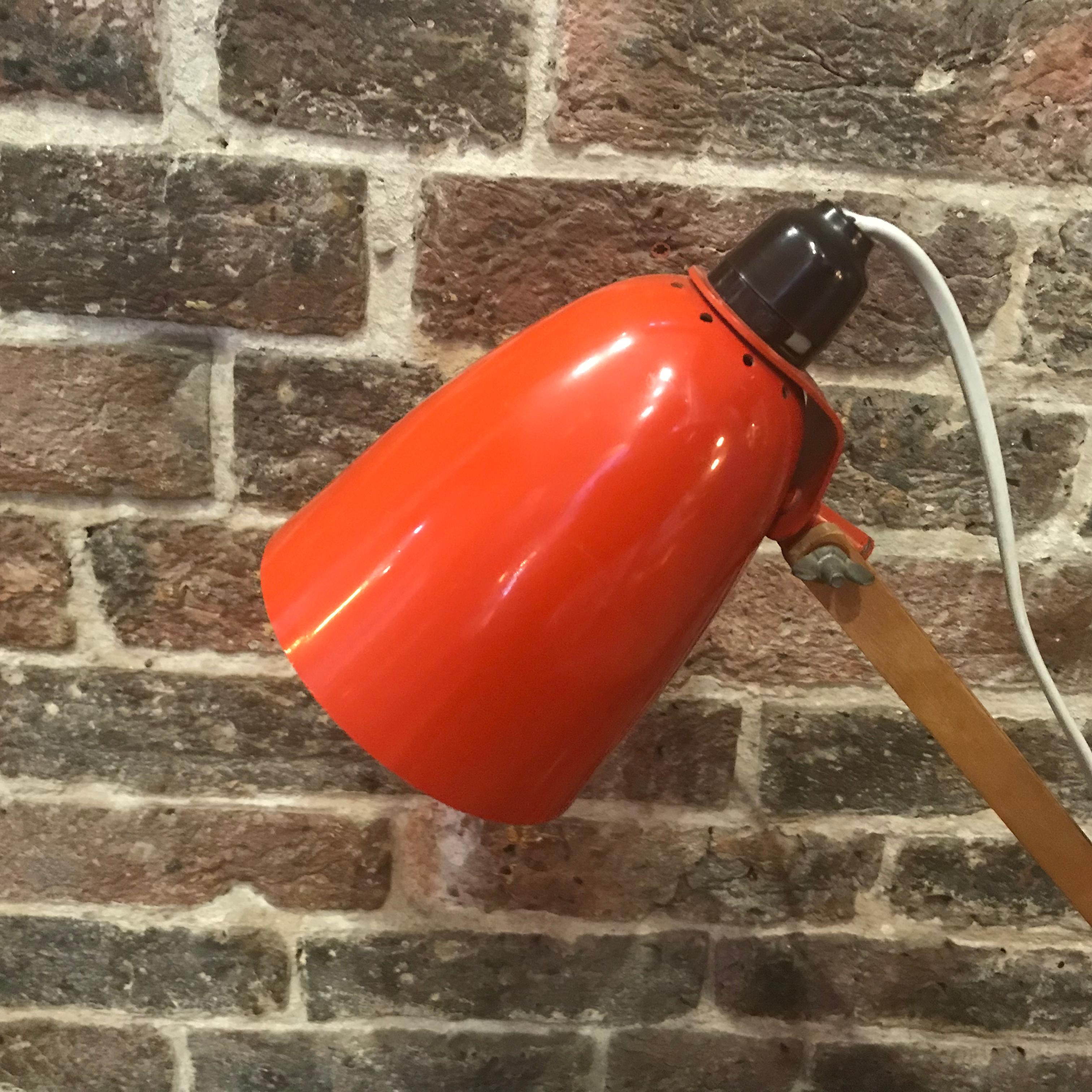 20th Century Vintage Midcentury Maclamp by Terence Conran Desk Lamp in Orange For Sale