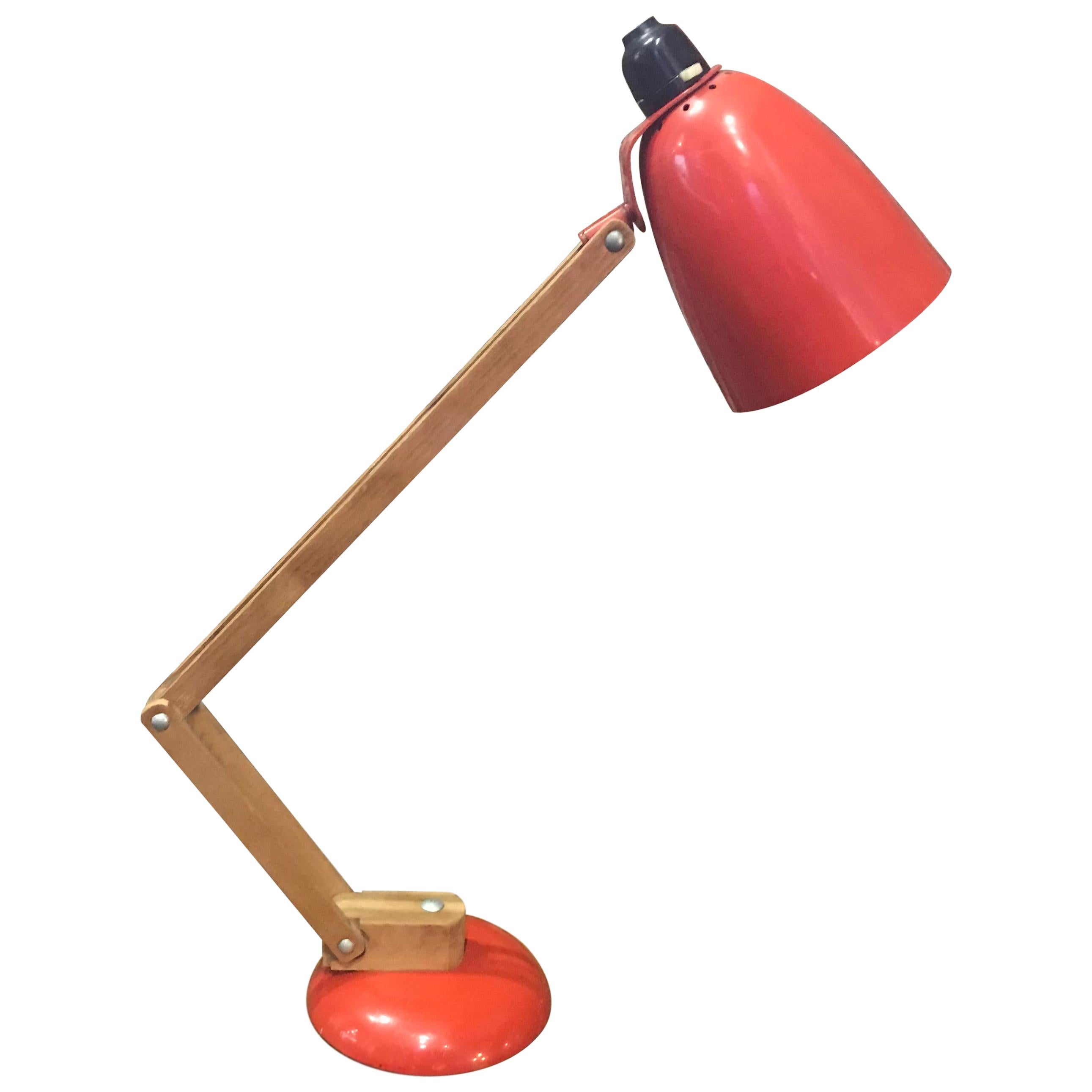 Vintage Midcentury Maclamp by Terence Conran Desk Lamp in Orange For Sale