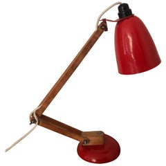 Vintage Midcentury Maclamp by Terence Conran Desk Lamp in Red