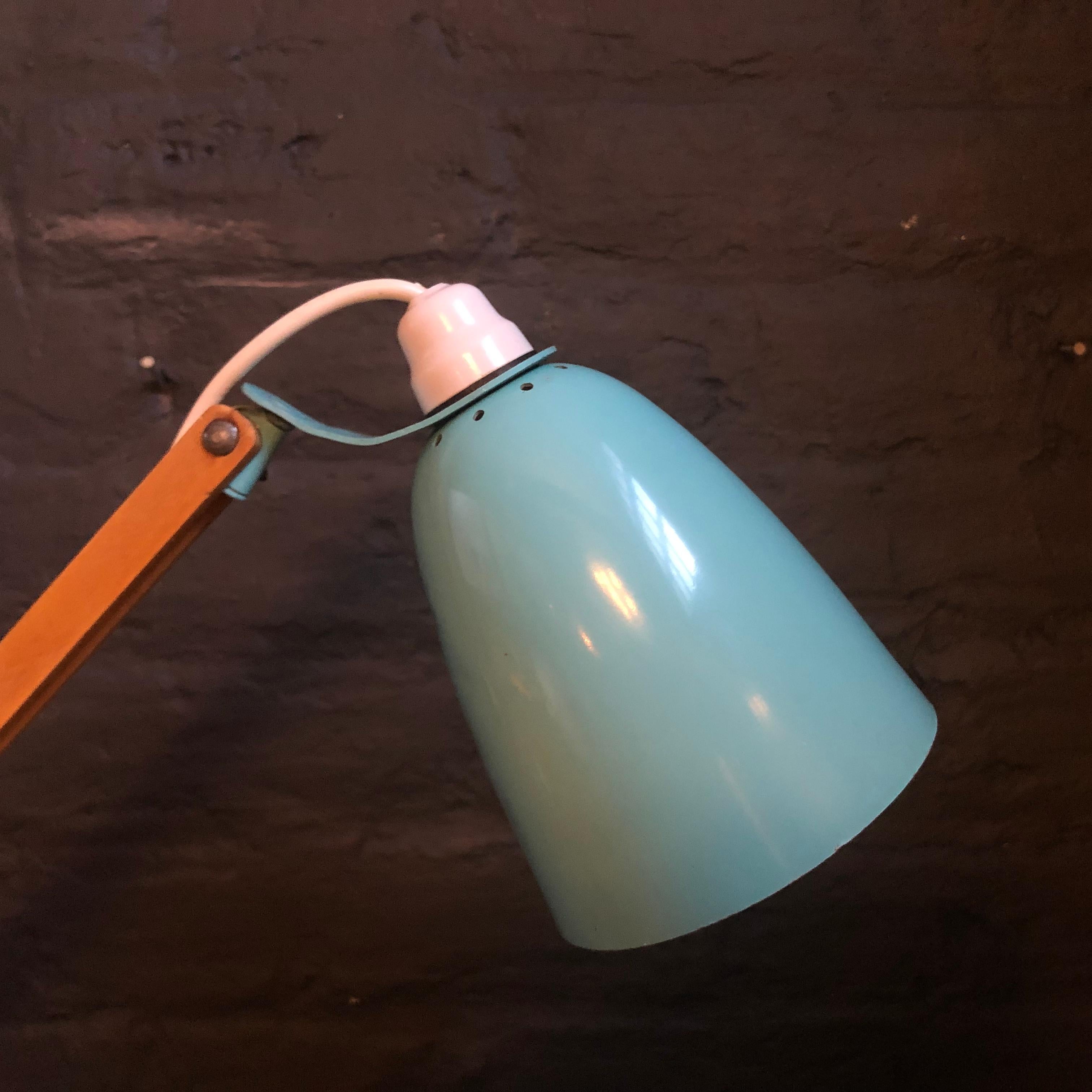 Vintage Midcentury Maclamp by Terence Conran Desk Lamp in Turquoise In Good Condition In Lewes, East Sussex