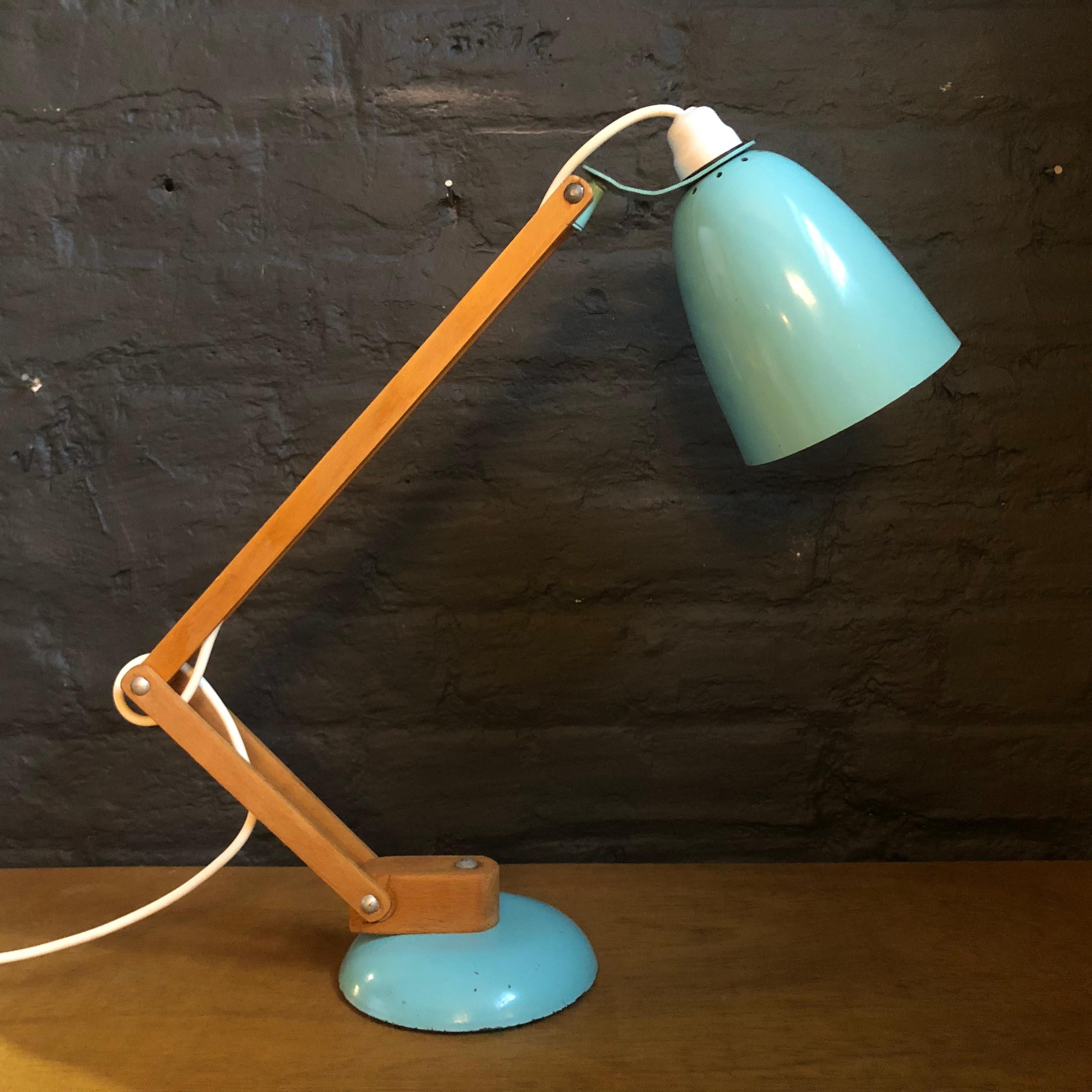 20th Century Vintage Midcentury Maclamp by Terence Conran Desk Lamp in Turquoise