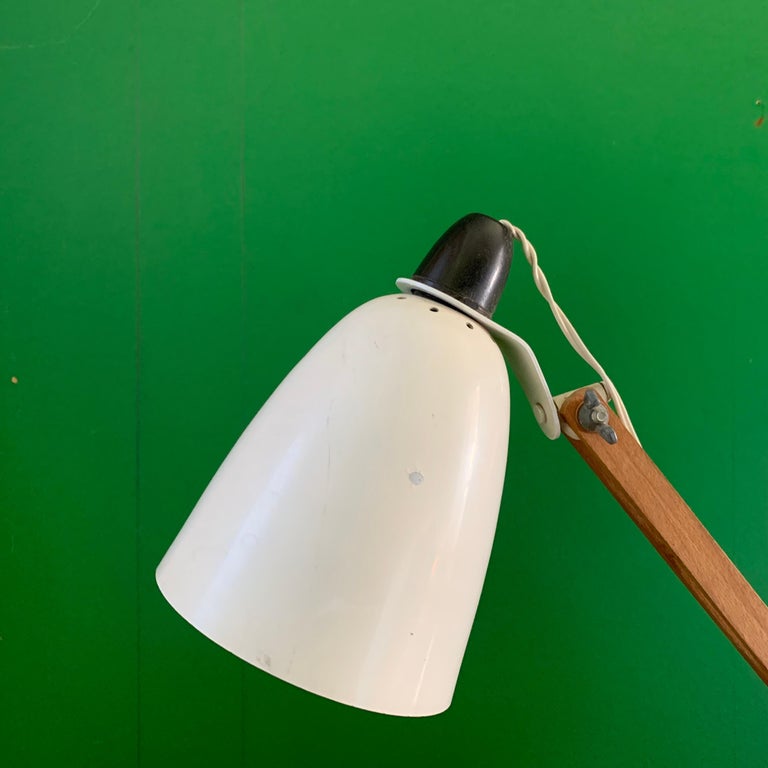20th Century Vintage Midcentury Maclamp by Terence Conran Desk Lamp in White For Sale