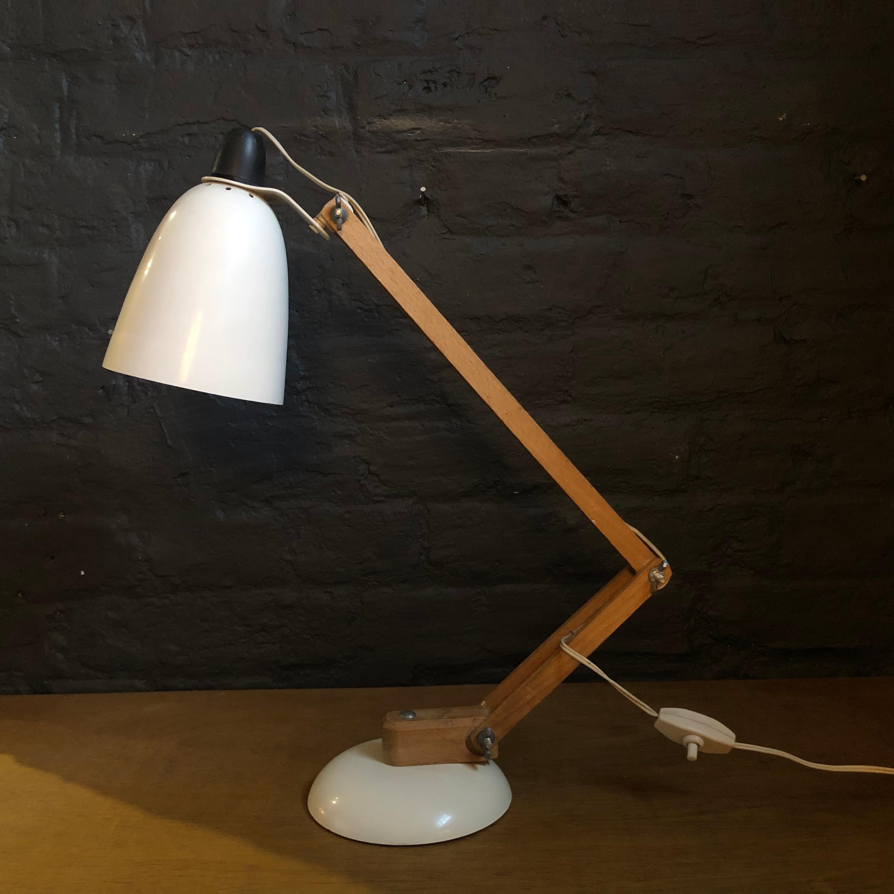 Metal Vintage Midcentury Maclamp by Terence Conran Desk Lamp in White
